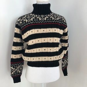 Vintage 80s Ralph Lauren Handknit Wooly Sweater